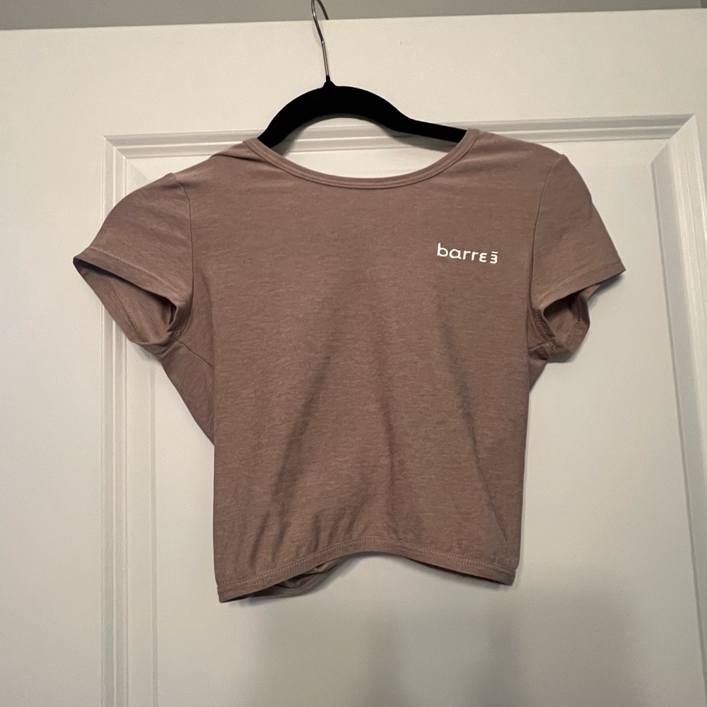 Barre3 x beyond yoga crossed back Brown Cropped T-Shirt